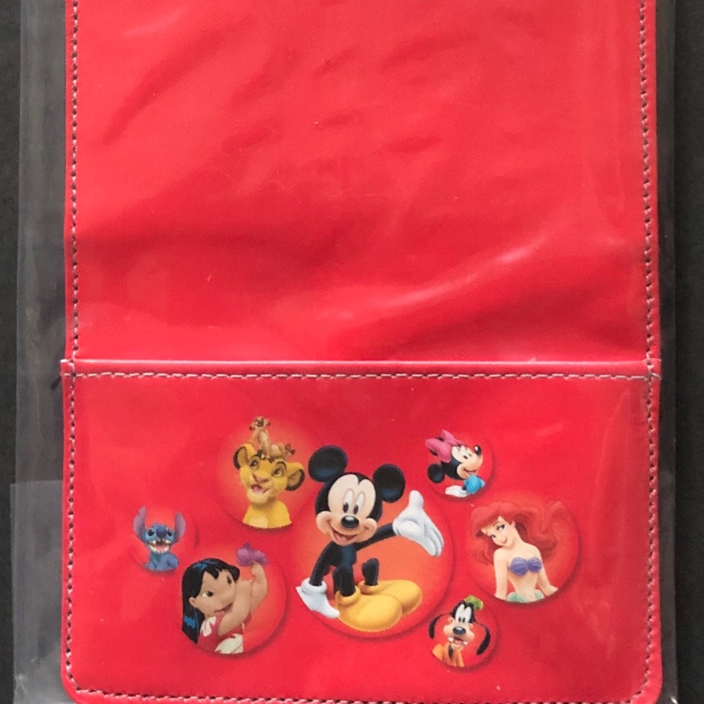 Disney Red Leather Credit Card Holder Wallet